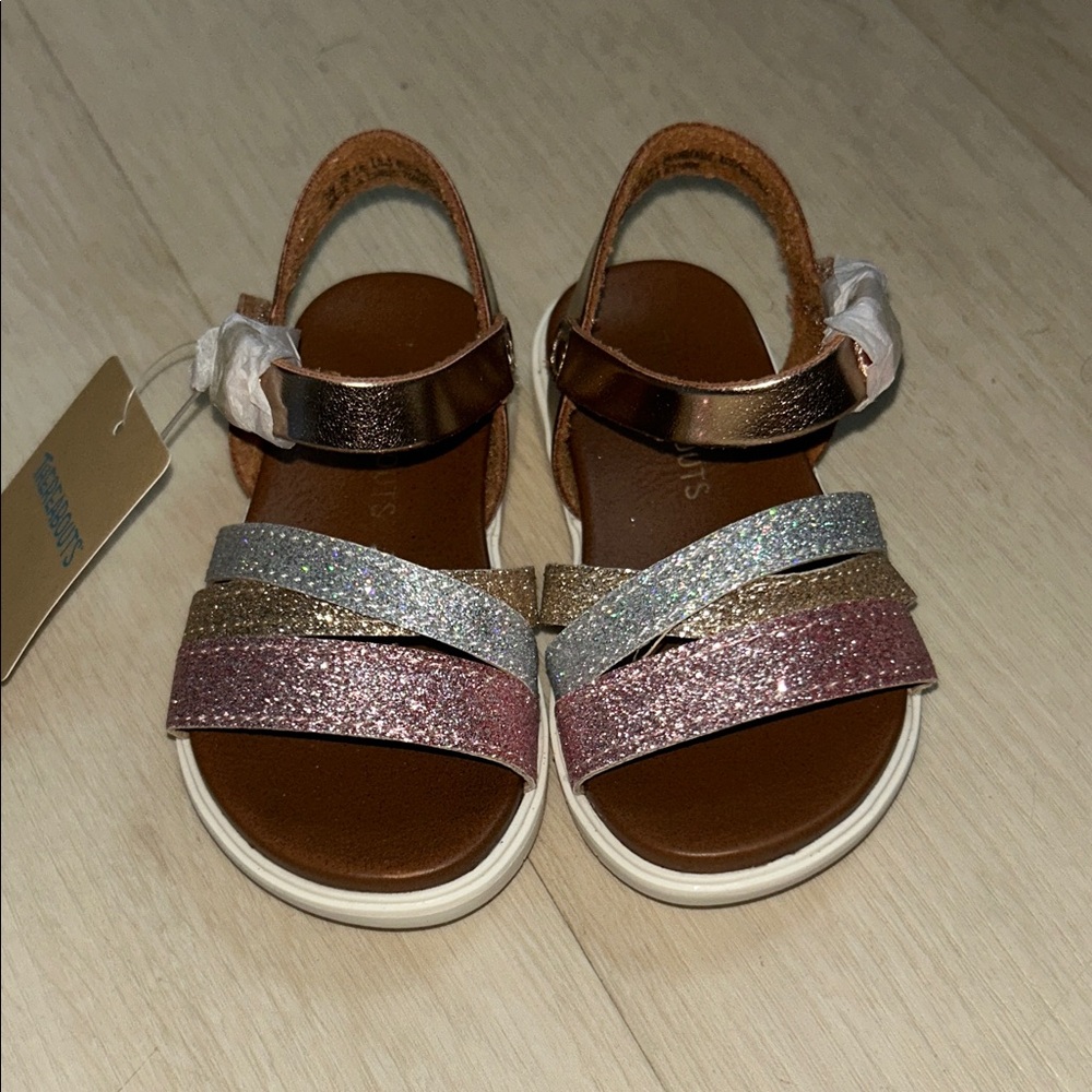 Sparkly Kids Sandals with Multi-Color Straps